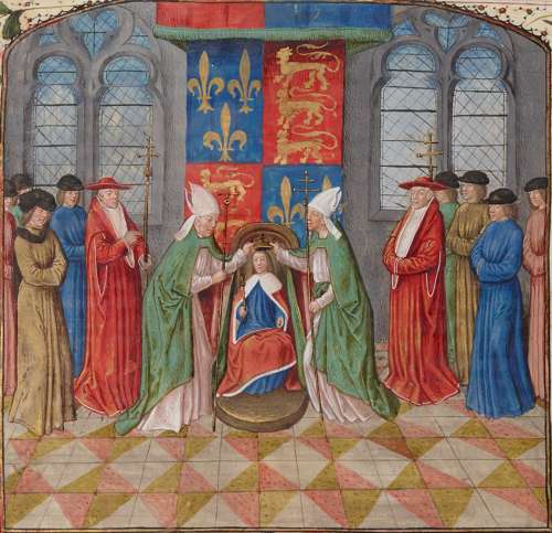 Medieval silver halfgroat of king Henry VI Annulet issue