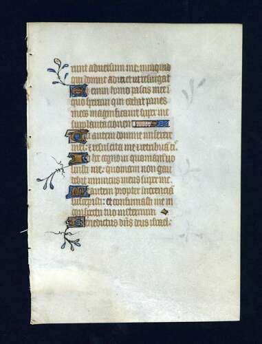 Medieval Illuminated Psalter with Psalm 41