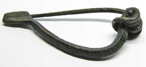 Intact Ancient British Iron Age Celtic La Tene III Bow Brooch