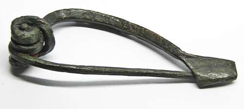 Intact Ancient British Iron Age Celtic La Tene III Bow Brooch