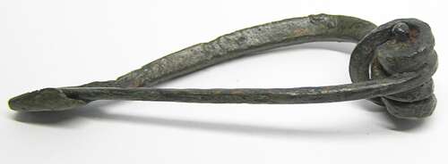 Intact Ancient British Iron Age Celtic La Tene III Bow Brooch