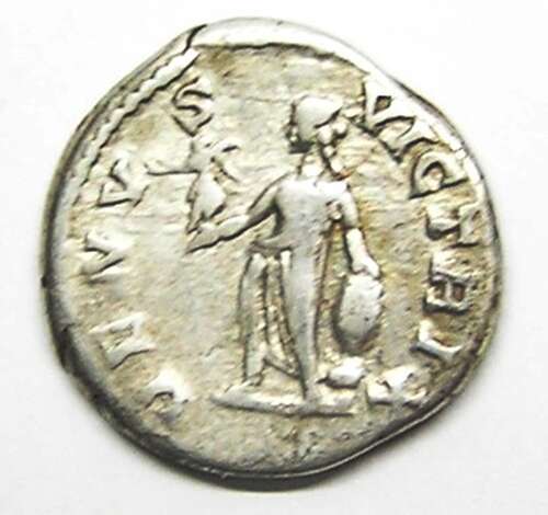 Ancient Roman silver denarius of empress Lucilla / Venus Victorious