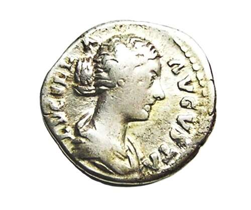 Ancient Roman silver denarius of empress Lucilla / Iuno Regina