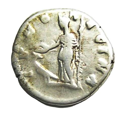 Ancient Roman silver denarius of empress Lucilla / Iuno Regina