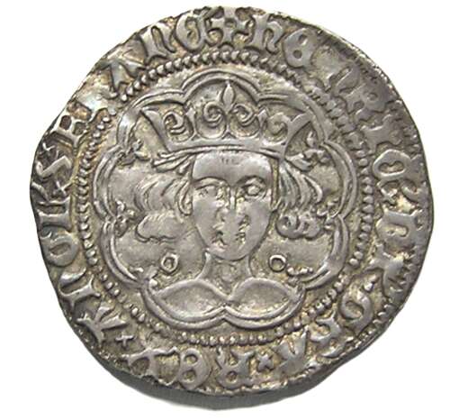 Medieval silver groat of king Henry VI Calais Anglo-Gallic