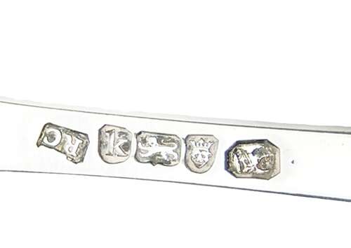 Georgian silver marrow scoop by Richard Crossley London 1785 Wheatsheaf Crest
