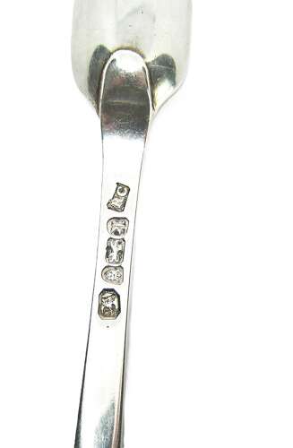 Georgian silver marrow scoop by Richard Crossley London 1785 Wheatsheaf Crest