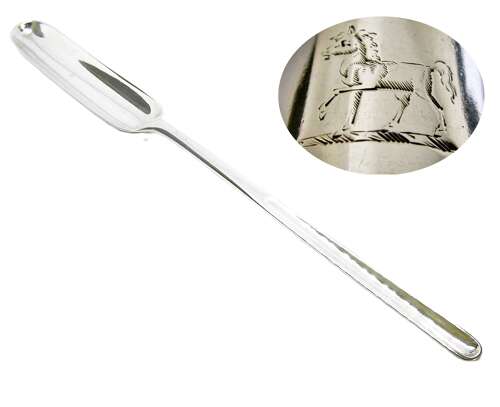 Georgian silver crested marrow scoop London 1789 East family