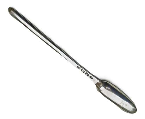 Georgian silver crested marrow scoop George III by John Lamb of London