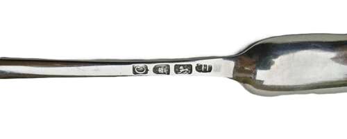 Georgian silver crested marrow scoop George III by John Lamb of London