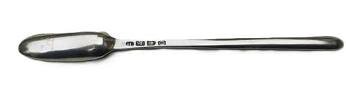 Georgian silver crested marrow scoop George III by John Lamb of London