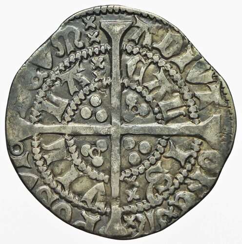Medieval silver halfgroat of king Henry VI Annulet issue