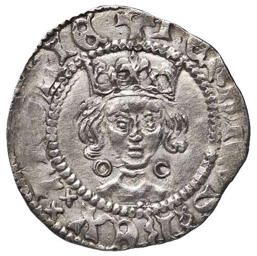 Medieval silver penny of king Henry VI Calais Annulet Issue
