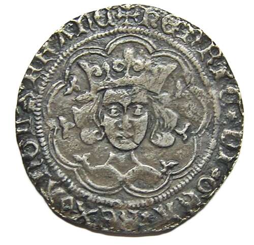 Medieval silver groat of king Henry VI Calais Rosette-Mascle Issue. Calais Mint.