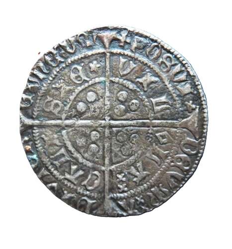 Medieval silver groat of king Henry VI Calais Rosette-Mascle Issue. Calais Mint.