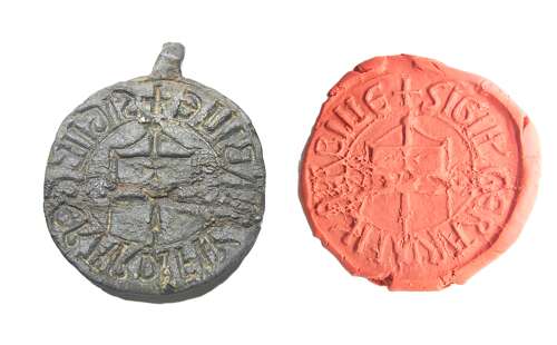 Medieval English lead seal ensign Knight Templar Standard London RARE