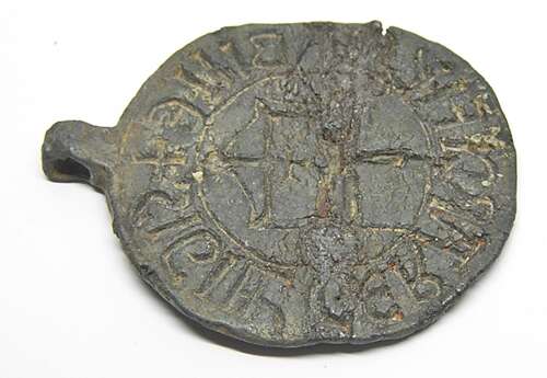 Medieval English lead seal ensign Knight Templar Standard London RARE