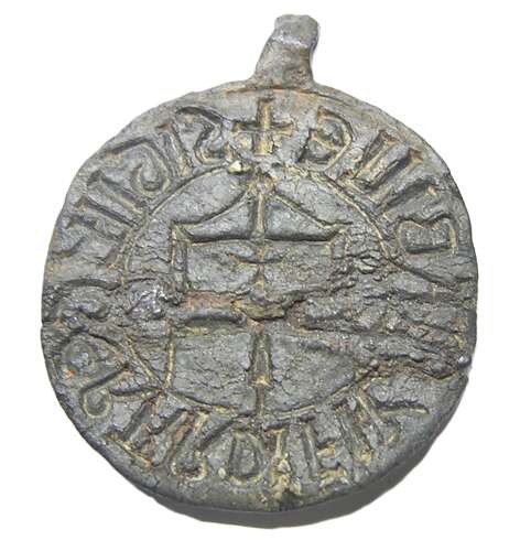 Medieval English lead seal ensign Knight Templar Standard London RARE