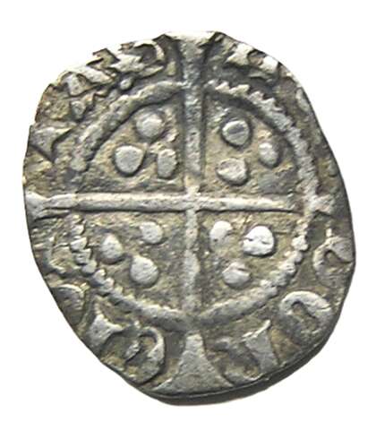 Medieval silver halfpenny of king Henry VI pinecone-mascle issue London