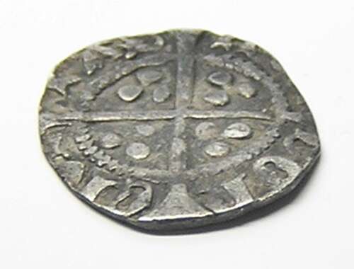 Medieval silver halfpenny of king Henry VI pinecone-mascle issue London