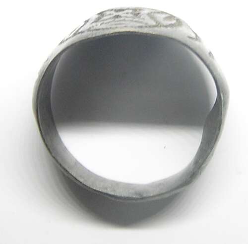Medieval silver signet ring large size for a glove