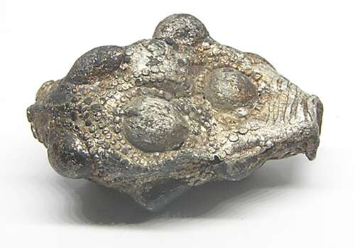 Scandinavian Viking large decorated silver bead