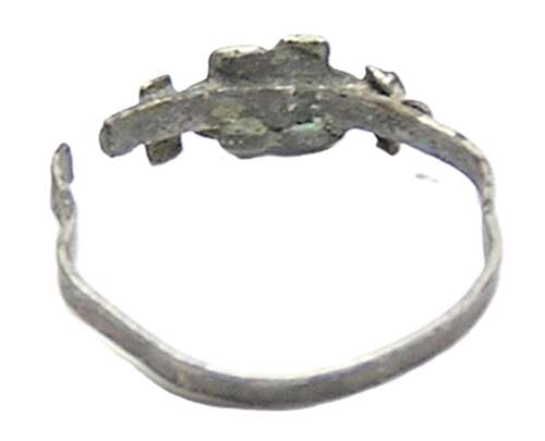Medieval silver gem set fede ring