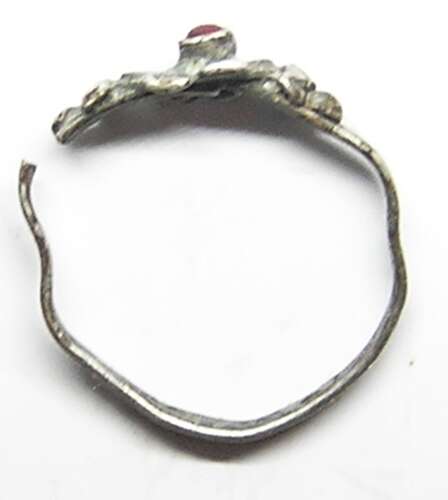 Medieval silver gem set fede ring