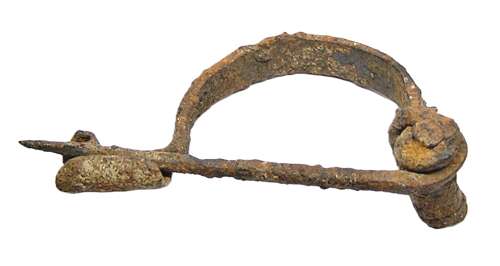 Ancient Roman P-Shape Iron Bow Brooch