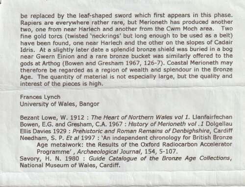 Middle Bronze Age basal-looped Spearhead (Taunton Phase) from Tal y Bont, Merioneth