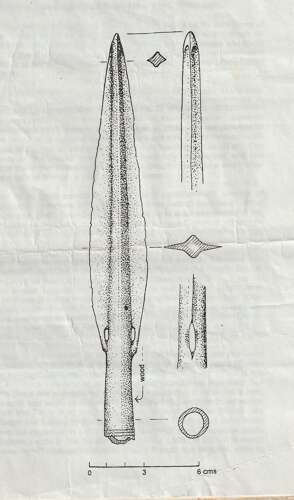 Middle Bronze Age basal-looped Spearhead (Taunton Phase) from Tal y Bont, Merioneth
