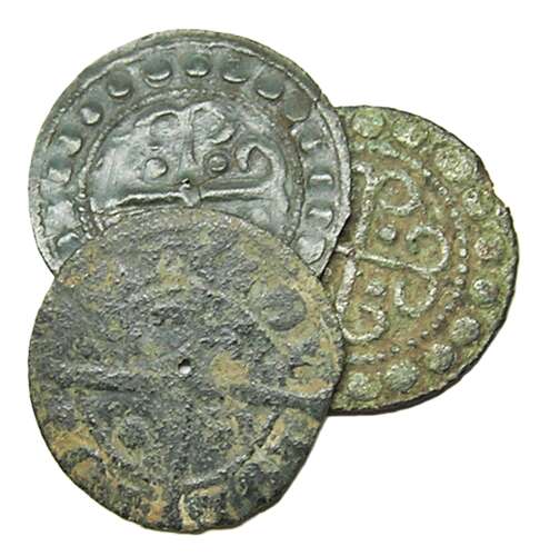 3 Medieval English Jetton Reckoning Counters unresearched detector finds
