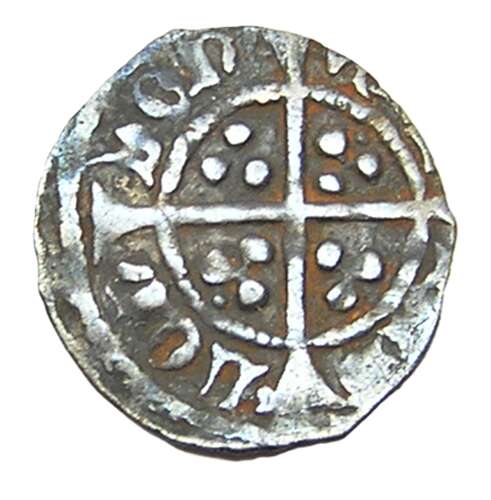 Medieval silver halfpenny of king Henry VI leaf-pellet issue London