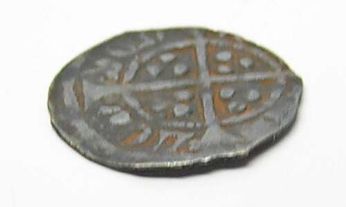 Medieval silver halfpenny of king Henry VI leaf-pellet issue London