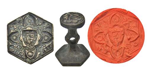 Medieval double armorial seal Earl of Dunbar?