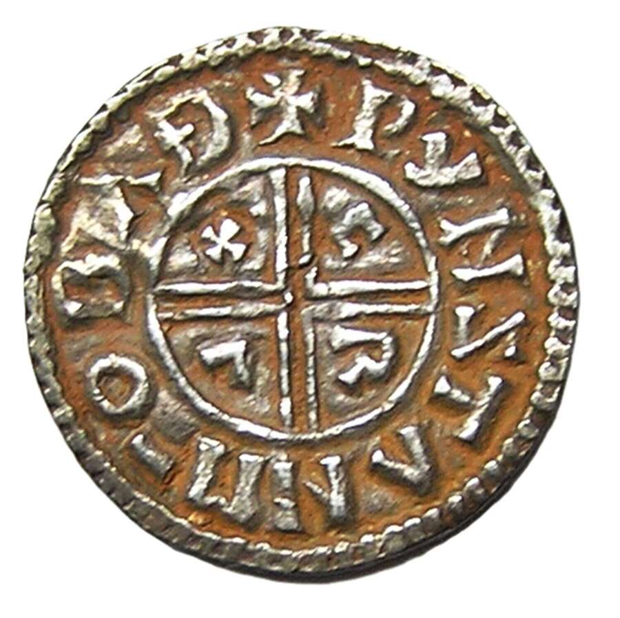 Anglo Saxon &AElig;thelred II Silver Penny CRVX type by Wynstan of Bath
