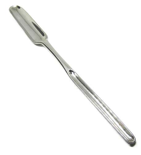 Georgian silver crested marrow scoop by James Wilkes of London