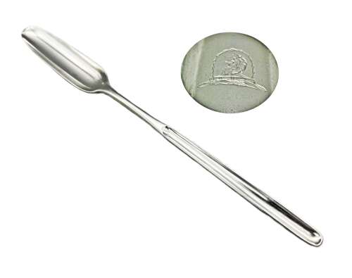 Georgian silver marrow scoop with the Earl of Egremont Crest
