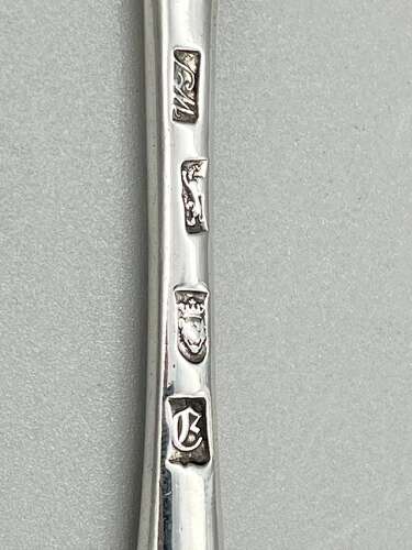 Georgian silver marrow scoop with the Earl of Egremont Crest