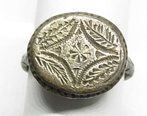 Early Medieval Scandinavian Viking silver signet ring