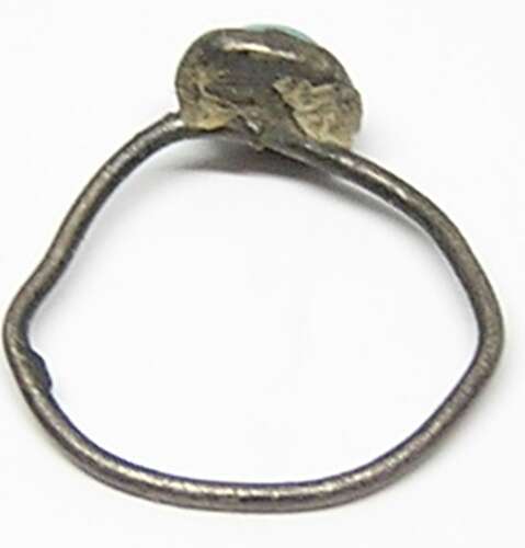 Medieval silver turquoise paste baby ring