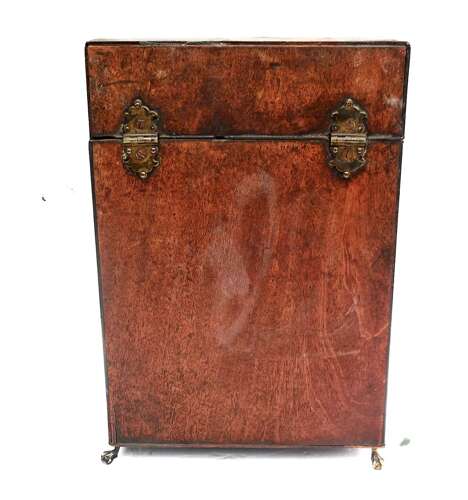 English Early Georgian Walnut Cutlery Box Caddy