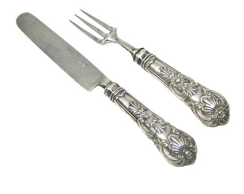 George IV solid silver cutlery set by Ledsam, Vale & Wheeler