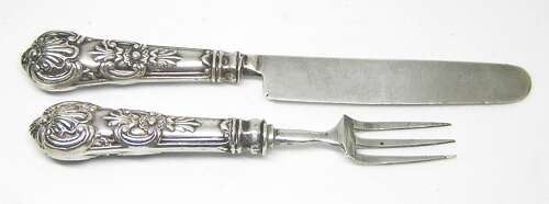 George IV solid silver cutlery set by Ledsam, Vale & Wheeler