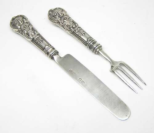 George IV solid silver cutlery set by Ledsam, Vale & Wheeler