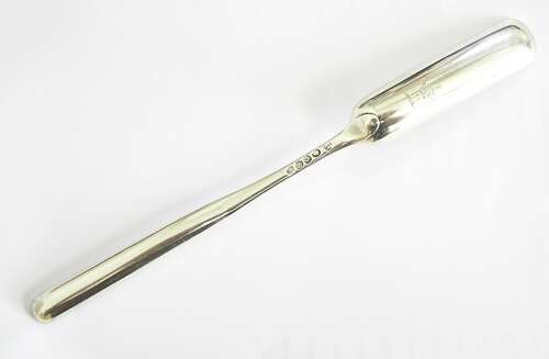 Georgian silver marrow scoop Alice & George Burrows Marshall Crest