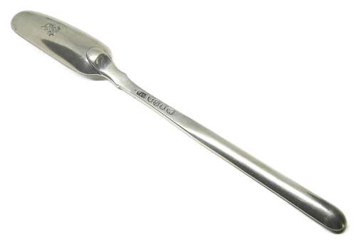 Georgian silver marrow scoop George Smith II unicorn crest