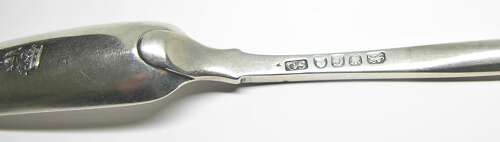 Georgian silver marrow scoop George Smith II unicorn crest
