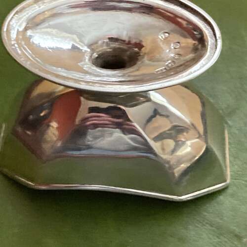 Pair of Georgian silver WhaleTail Salts with Crests by Moses Brent of London