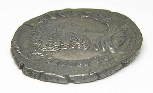 Ancient Roman silver denarius of empress Plautilla / Venus Victorious